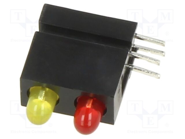 LED; in housing; red/yellow; 20mA; Lens: red,diffused,yellow; 60°