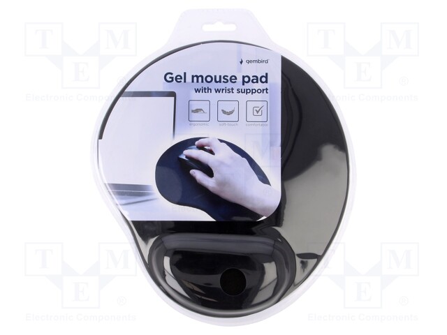 Mouse pad; black; Features: gel; 220x240x4mm