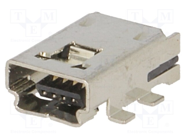 Socket; USB A mini; SMT; PIN: 4; horizontal