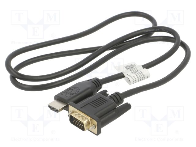 Connection cable; 1m; black; HDMI-VGA