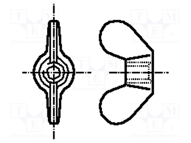 Nut; winged; M8; steel; Plating: zinc; Pitch: 1,25; BN: 208; DIN: 315