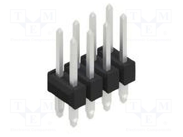 Connector: pin strips; pin header; male; PIN: 8; 2.54mm; THT; 2x4