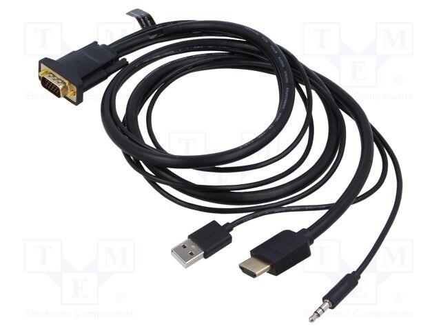 Cable; HDMI 1.4; 1m; black; Outside insul.material: PVC; 32AWG