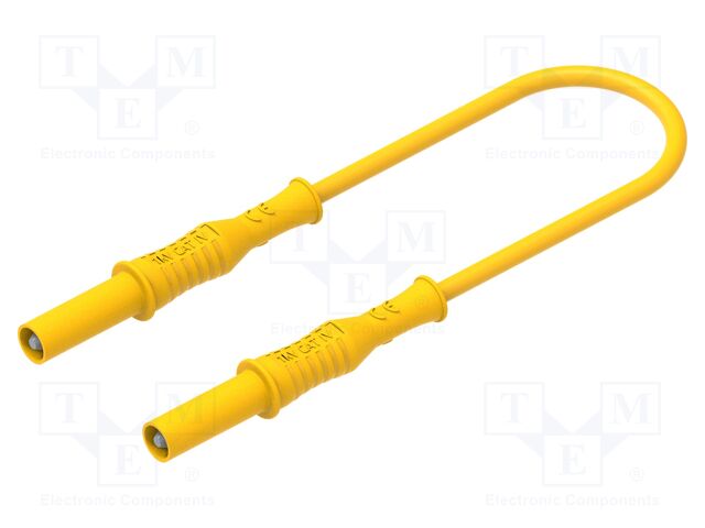 Test lead; 12A; insulated; Len: 1m; yellow; Cond.cross sec: 0.75mm2
