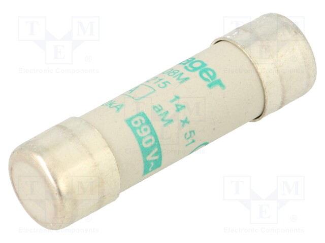Fuse: fuse; aM; 8A; 690VAC; cylindrical,industrial; 14x51mm