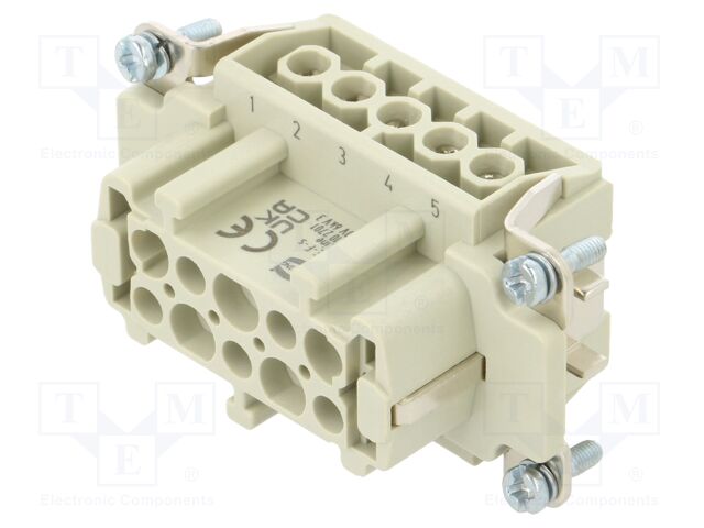 Connector: HDC; contact insert; female; 16A; 500V; Han E®; PIN: 10