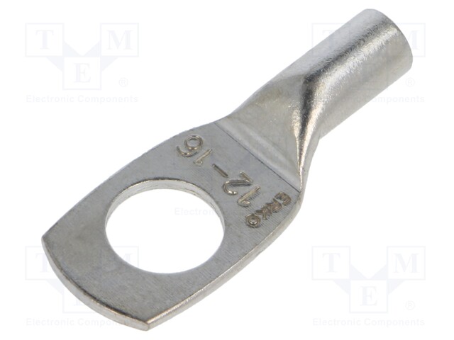 Tip: ring tube; M12; 16mm2; crimped; for cable; tinned; copper; 13mm