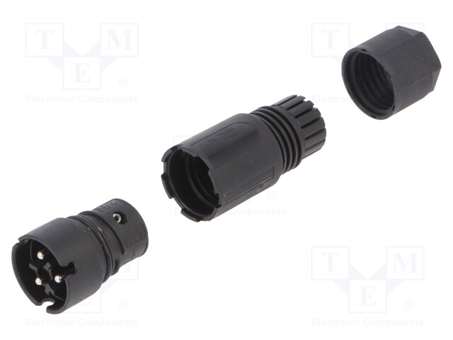 Plug; Connector: circular; male; PIN: 3; silver plated; 8A; 250V