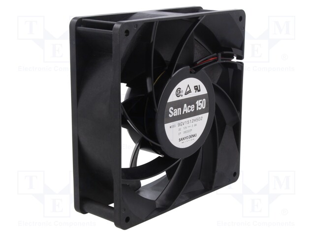 Fan: DC; axial; 12VDC; 150x150x50mm; 512.4m3/h; 61dBA; ball bearing