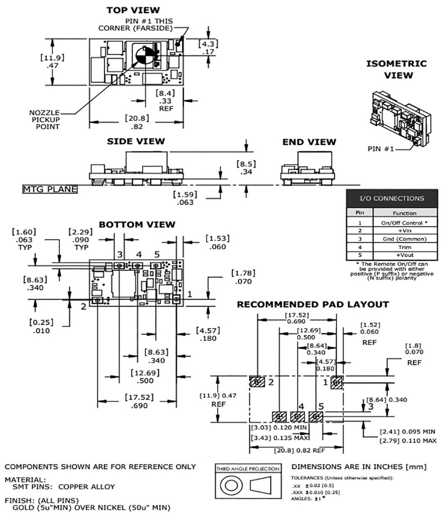 Converter: DC/DC; 36W; Uin: 19÷40V; Uout: 5.021÷15.5VDC; Iout: 3A