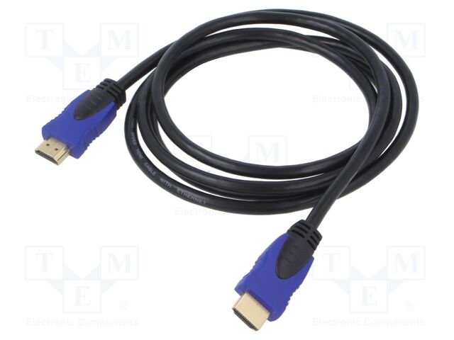 Cable; HDMI 2.0; HDMI plug,both sides; PVC; 1.8m; black; 30AWG