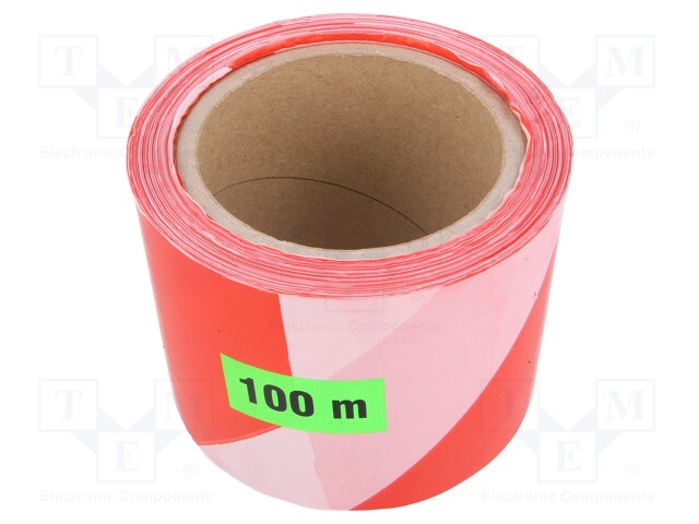 Awareness tape; with black white slant stripes in reels; 100m