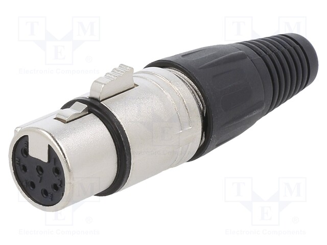 Plug; XLR; female; PIN: 7; straight; for cable; soldering; silver