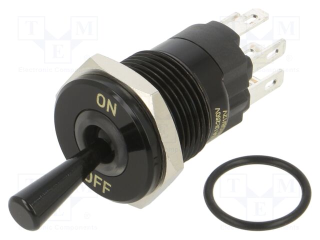 Switch: toggle; Pos: 2; SPDT; ON-ON; 5A/250VAC; -40÷85°C; IP67; brass