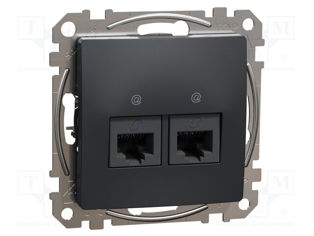 Data socket dual; IP20; plaster embedded,in mounting box; Sedna