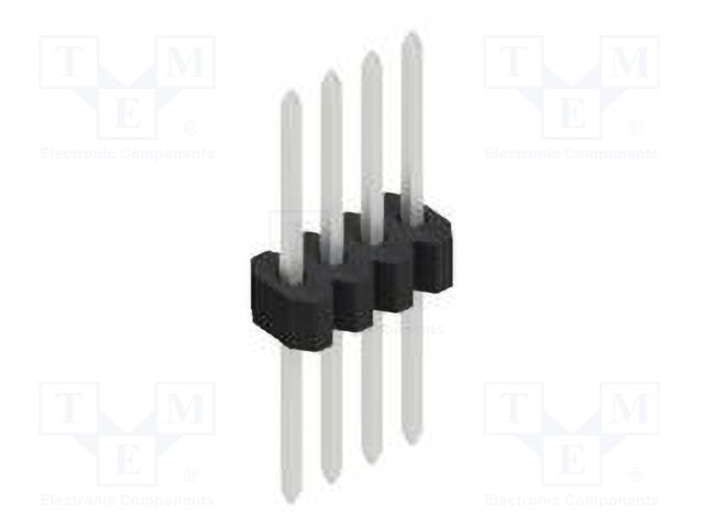 Connector: pin strips; pin header; male; PIN: 4; 1.27mm; THT; 1x4