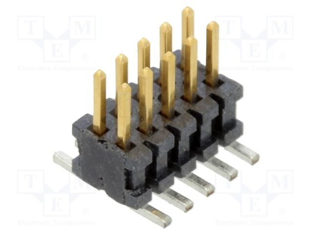 Connector: pin strips; male; PIN: 10; 1.27mm; gold-plated; SMT