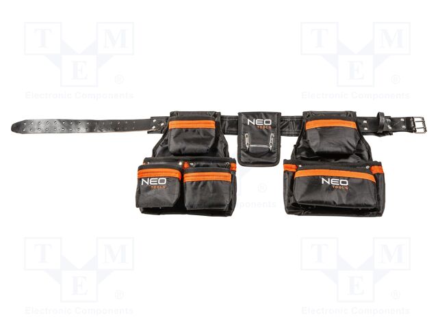 Waist bag; tool case; black-orange; poliester 1680D