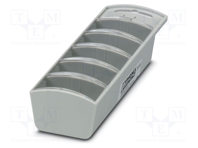 Container: compartment box; plastic; Equipment: 5 partitions
