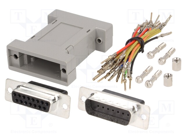 Transition: adapter; D-Sub 15pin male,D-Sub 15pin female