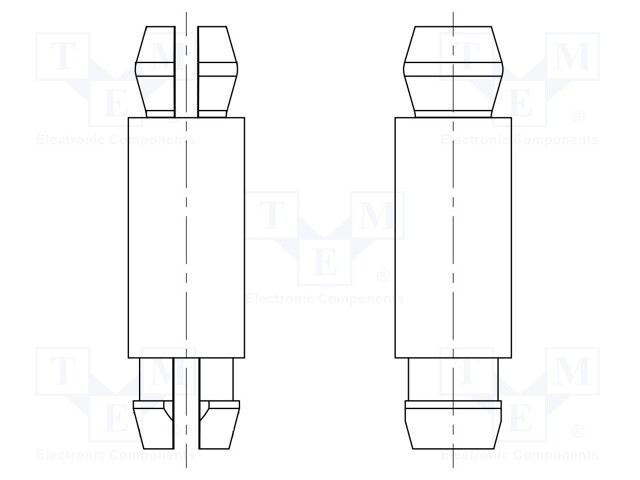 PCB distance; polyamide 66; L: 25.4mm; latch/latch; UL94V-0