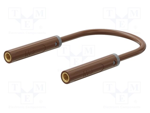 Test lead; 60VDC; 30VAC; 19A; banana socket 4mm,both sides; brown