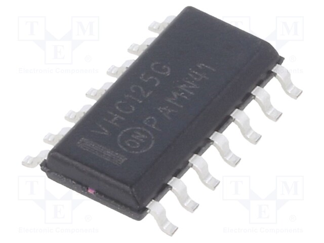 IC: digital; 3-state,bus buffer; Ch: 4; IN: 2; CMOS; SMD; SOIC14; VHC