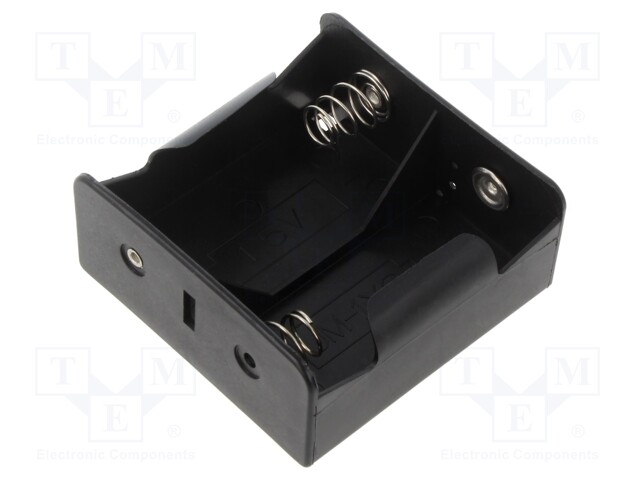 Holder; D,R20; Batt.no: 2; soldering lugs; black