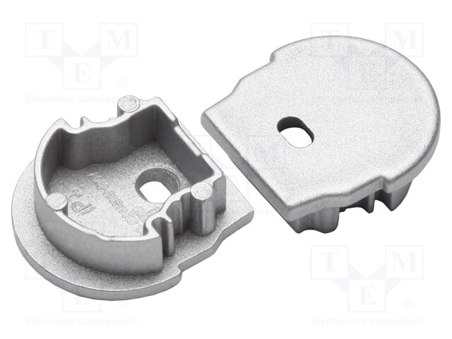 Cap for LED profiles; silver; ABS; Application: UNI12