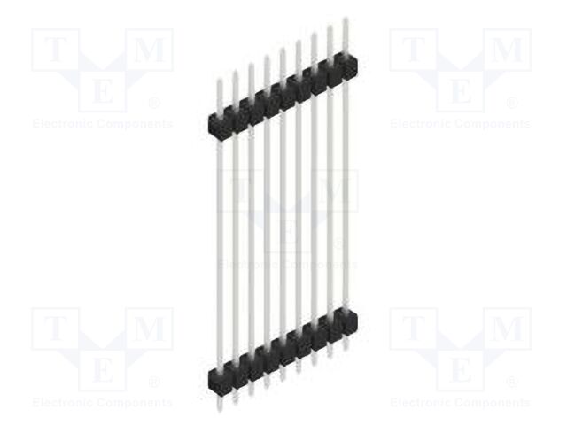 Connector: pin strips; pin header; male; PIN: 9; 2.54mm; THT; 1x9