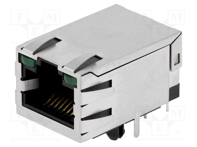 Socket; RJ45; PIN: 8; shielded,with LED; Layout: 8p8c; THT