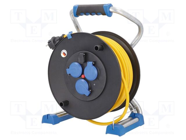 Extension lead; 3G2.5mm2; Sockets: 4; PVC; yellow; 40m; 16A; Xperts