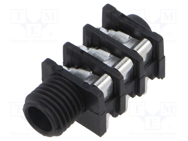 Connector: Jack 6,3mm; socket; female; angled 90°; THT