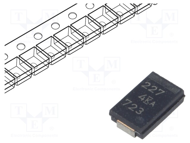 Capacitor: tantalum-polymer; 220uF; 4VDC; Case: V; 2917; ESR: 25mΩ