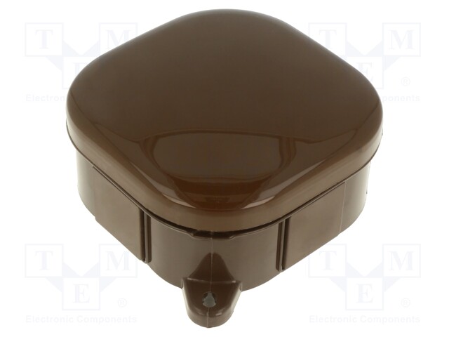 Enclosure: junction box; X: 92mm; Y: 92mm; Z: 44mm; IP54; brown