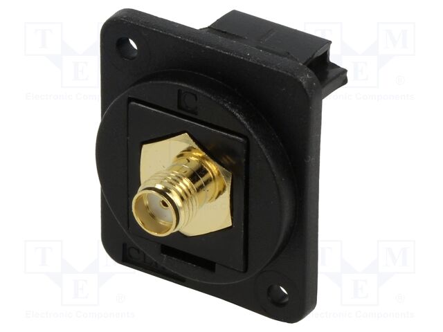 Coupler; SMA socket,both sides; 50Ω; black; plastic; XLR standard