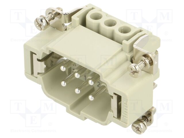 Connector: HDC; contact insert; male; CNE; PIN: 6; 6+PE; size 44.27