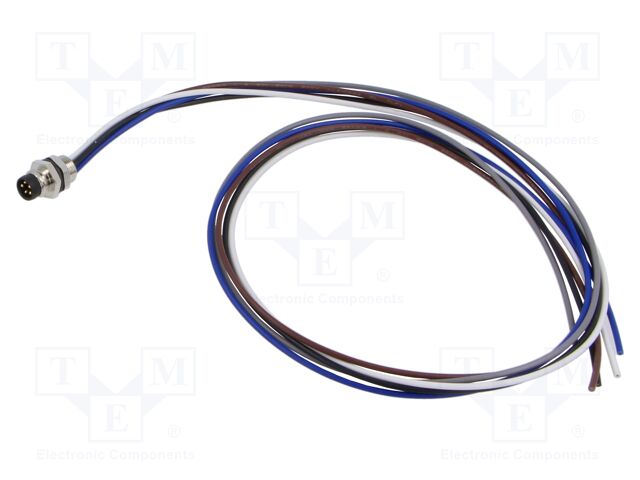 Connector: M8; socket; male; PIN: 5; 0.34mm2; 30V; 3A; IP67; 500mm