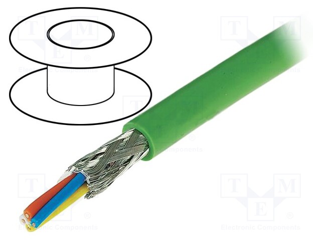 Wire; industrial Ethernet,PROFINET; 5; stranded; Cu; 4x22AWG; PUR