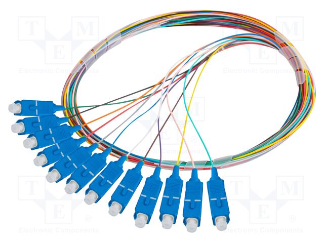Optic fiber pigtail; SC/UPC; 2m; 9/125um; LSZH; blue; 12pcs.