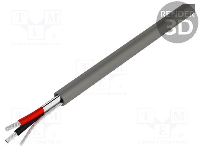 Wire; UL AWM 2093,UL CMG,VW-1; 3x22AWG; aluminium foil; PVC; 300V