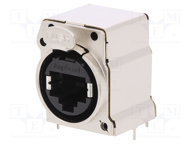 Socket; RJ45; XLRnet; Cat: 5e; shielded,with push button; THT