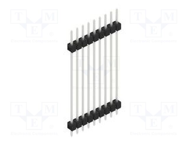 Connector: pin strips; pin header; male; PIN: 9; 2.54mm; THT; 1x9