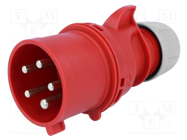 Connector: AC supply 3-phase; plug; male; 32A; 400VAC; IEC 60309