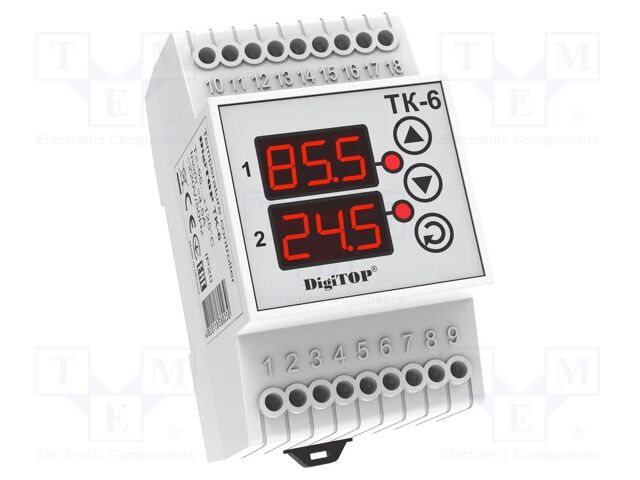 Temperature controller; for DIN rail mounting; 230VAC; IP20