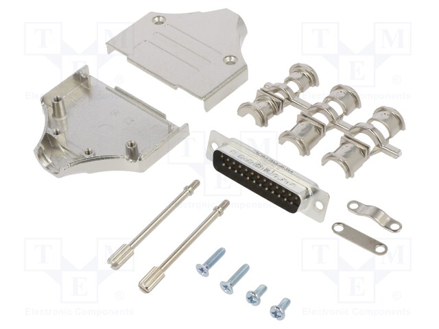 D-Sub; PIN: 25; male; shielded; straight; soldering; for cable; 13mm