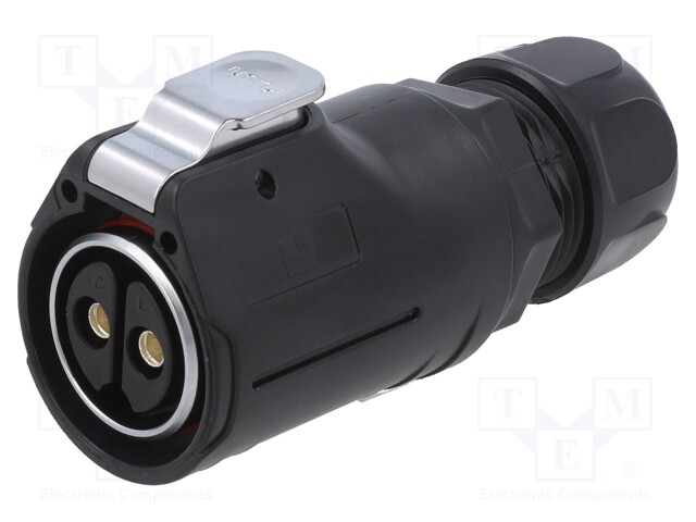 Connector: circular; plug; size 28; 02; female; PIN: 2; with latch