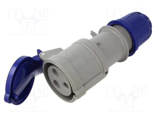 Connector: AC supply 3-phase; female; plug; 2P+PE; 32A; for cable