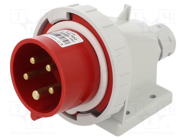 Connector: AC supply 3-phase; socket; male; 16A; 400VAC; IEC 60309
