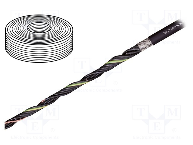 Wire: control cable; chainflex® CF881; 3G1mm2; PVC; black; Cu; 1mm2